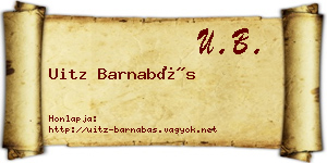 Uitz Barnabás névjegykártya